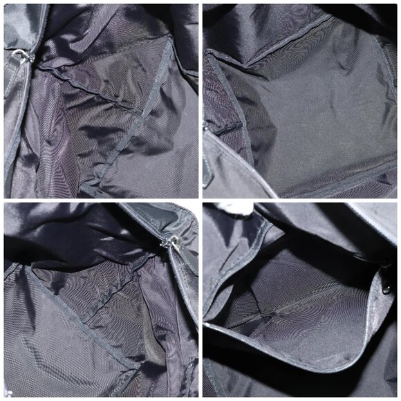 BURBERRY Nova Check Blue Label Tote Bag Nylon Beige Silver Auth - Picture 14 of 15